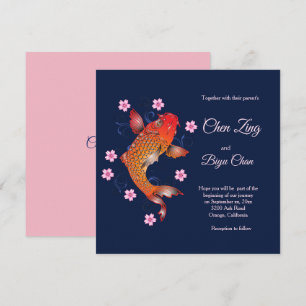 Koi Fish Custom Wedding Einladung