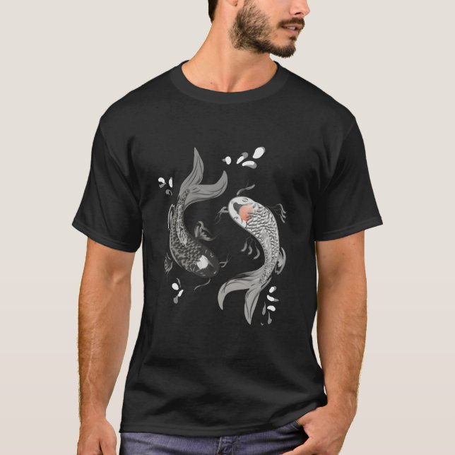 Koi Fish Dad Ying And Yang T-Shirt (Vorderseite)