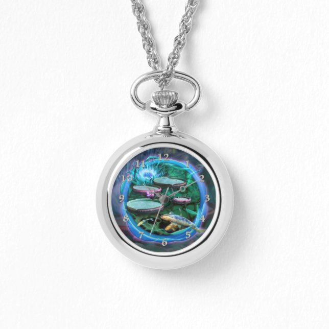 Koi Fish GEBOREN von DRAGONFLY Armbanduhr (Vorderseite)
