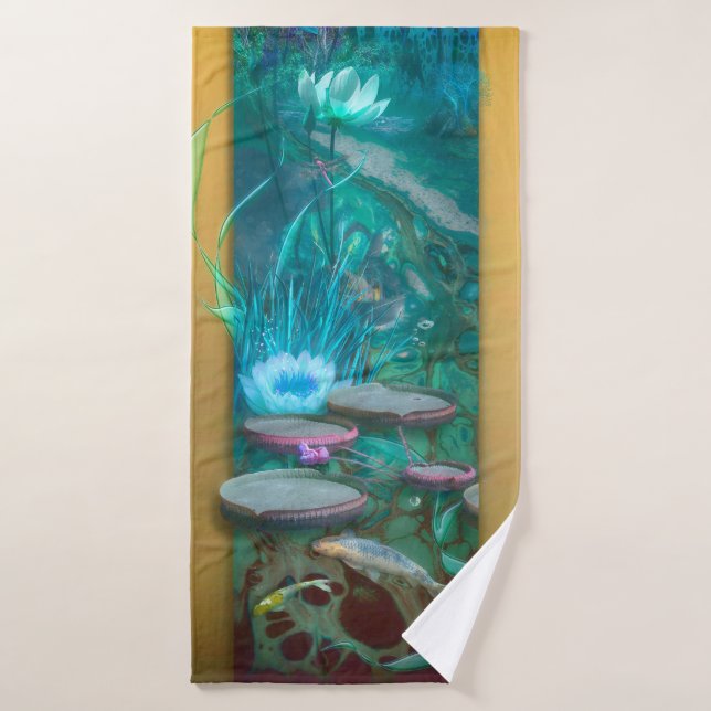 Koi Fish GEBOREN von DRAGONFLY Badehandtuch (Badehandtuch)