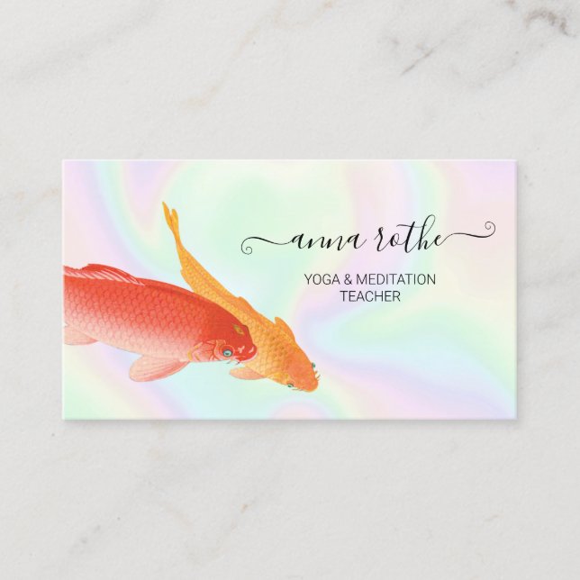 Koi Fish Holographic Business Card Visitenkarte (Vorderseite)