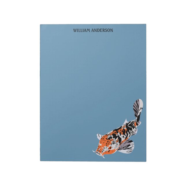 Koi Fish Illustration Stationery, Writing Paper Notizblock (Rotiert)