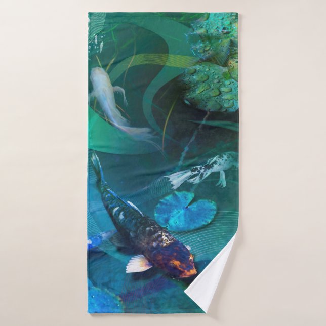 Koi Fish JOY OF KOI Badehandtuch (Badehandtuch)