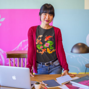 Koi Fish Lilly Pads Graphic T-Shirt