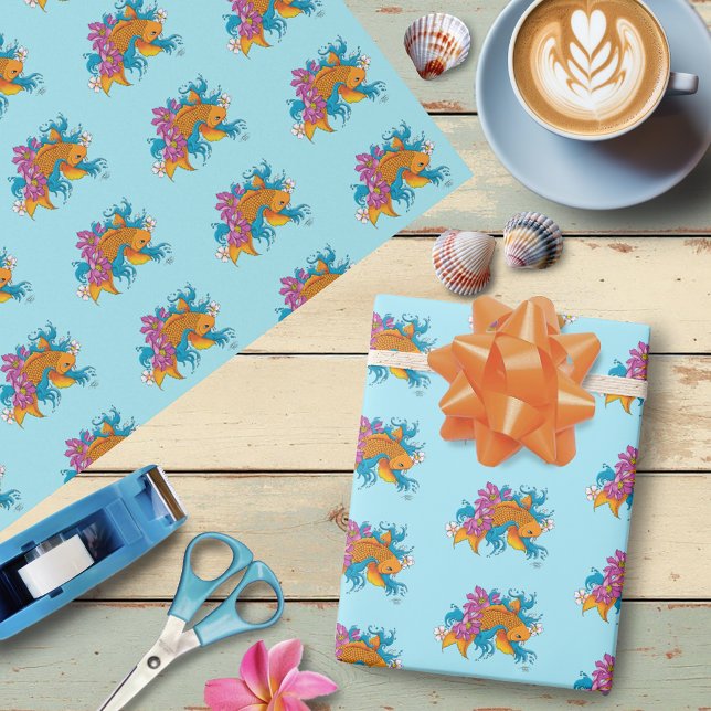Koi Fish Lotus Cherry Blossoms Geschenkpapier (Von Creator hochgeladen)