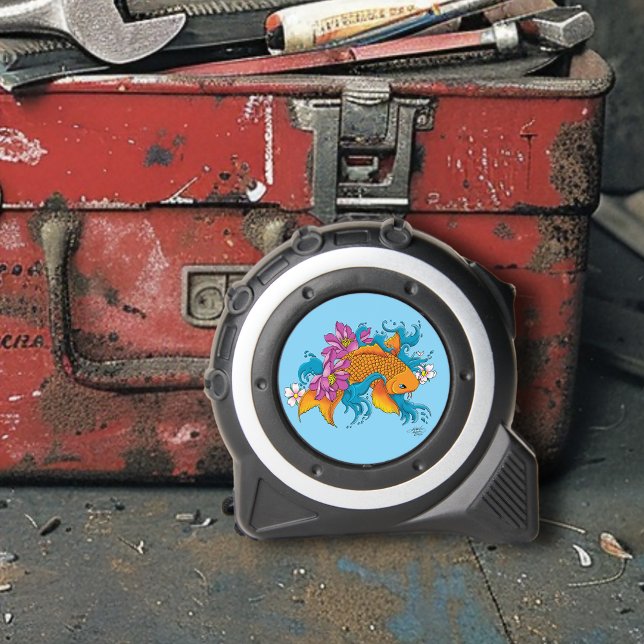 Koi Fish Lotus Cherry Blossoms Maßband (Von Creator hochgeladen)