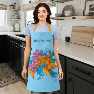 Koi Fish Lotus Cherry Blossoms Schürze