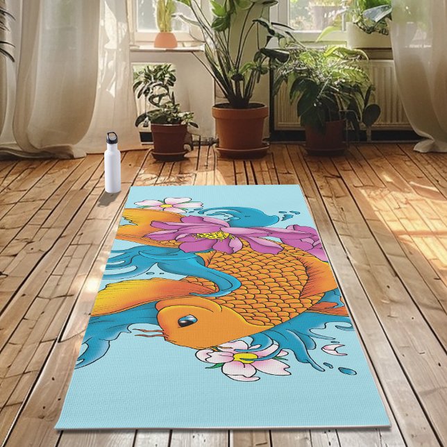 Koi Fish Lotus Cherry Blossoms Yogamatte (Von Creator hochgeladen)