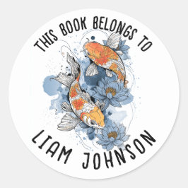 Koi Fish Lotus Sticker | Etikett für den Schulbesu