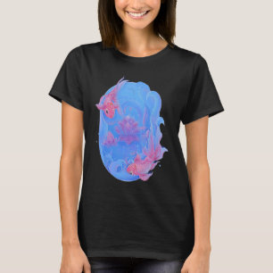 Koi Fish Lotus Water Lily Blume Chinese Feng Shui T-Shirt