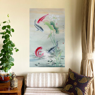 Koi Fish mit Lotus Fotodruck