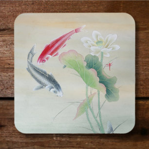 Koi Fish mit Lotus Getränkeuntersetzer