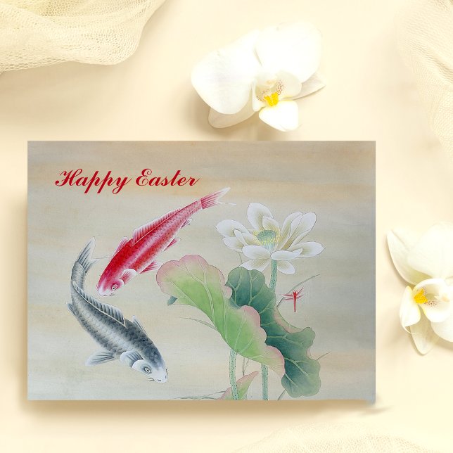 Koi Fish mit Lotus Postkarte (Von Creator hochgeladen)