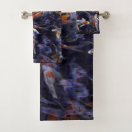 KOI FISH OVER FLOWING BADHANDTUCH SET