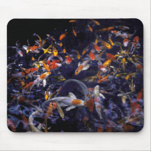 KOI FISH OVER FLOWING MOUSEPAD