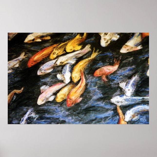 Koi Fish Painting Poster Art drucken (Vorne)