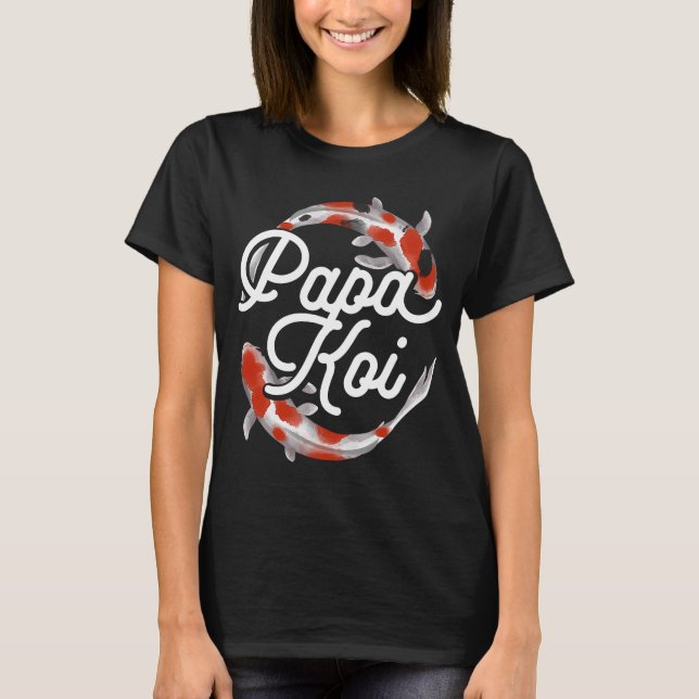 Koi Fish Papa Koi Teich Japanischer Karpfenfisch V T-Shirt (Vorderseite)