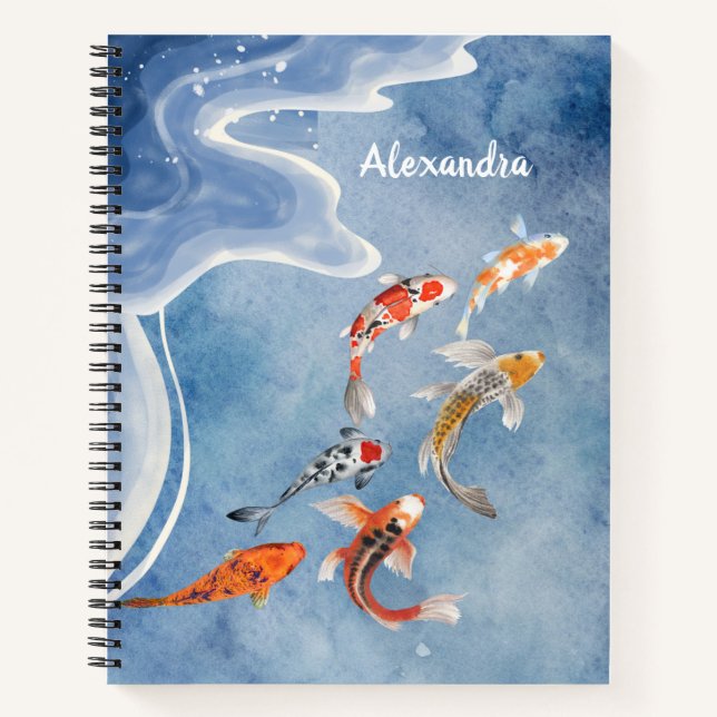 Koi Fish personalized Spiral Notebook Notizbuch (Vorderseite)