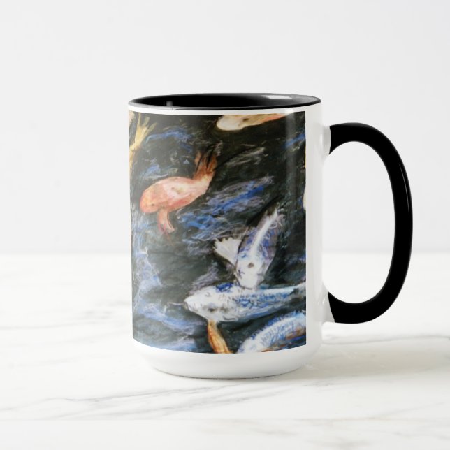 Koi Fish Pond Art Malerei Tasse (Rechts)