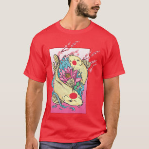 Koi Fish Pond Japanische Kultur Taisho Sanke Sakur T-Shirt
