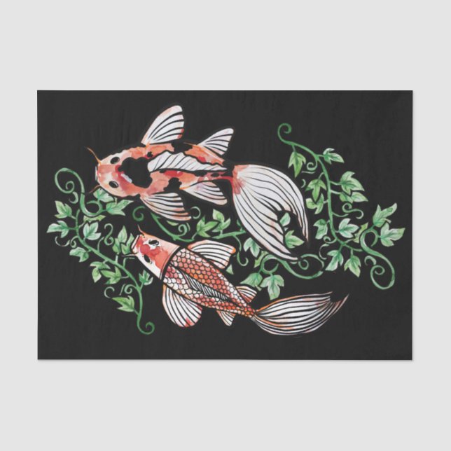 Koi Fish Pond Kois Ivy Japanese Fishpond Seidenpapier (Vorderseite)