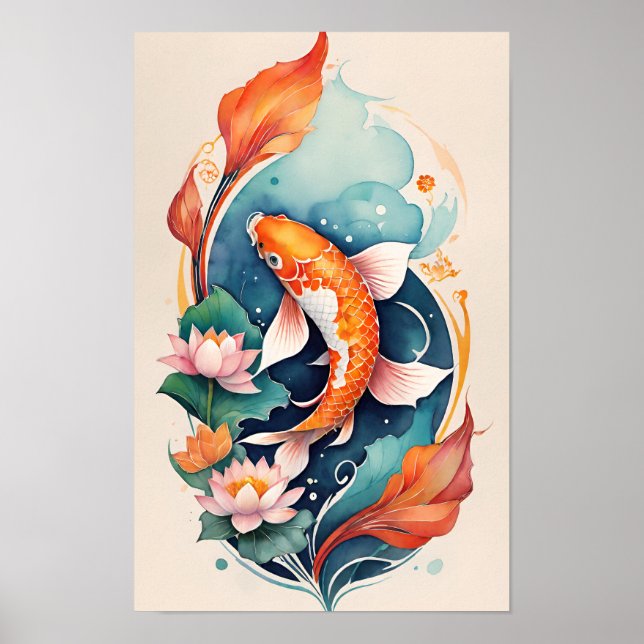Koi Fish Pond Nature Lovers Koi Poster (Vorne)