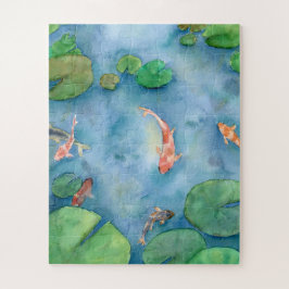 Koi Fish Pond watercolor