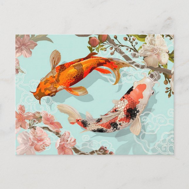 Koi Fish Postkarte (Vorderseite)
