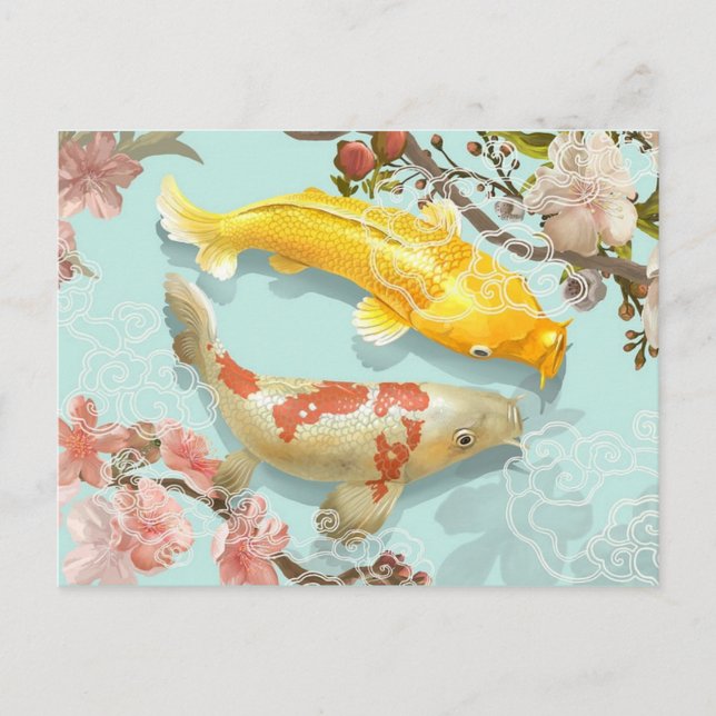 Koi Fish Postkarte (Vorderseite)