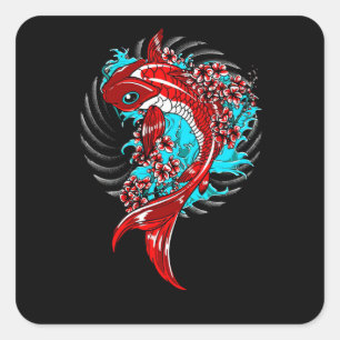 Koi Fish Quadratischer Aufkleber