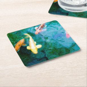 Koi Fish Rechteckiger Pappuntersetzer