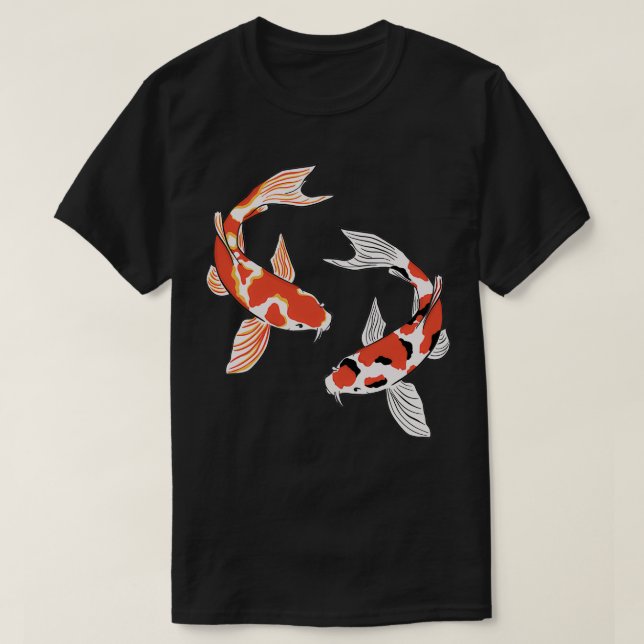 Koi Fish Red ampamp Gold und Red ampamp Black T-Shirt (Design vorne)