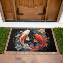 Koi Fish Red White Ying Yang japanischer Wasserflu