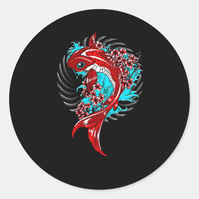 Koi Fish Runder Aufkleber (Vorderseite)