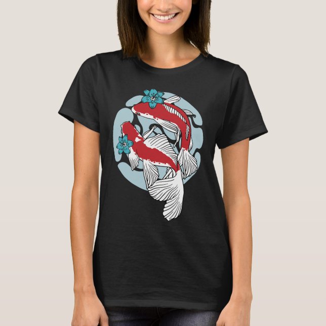 Koi Fish Schwimmen T-Shirt (Vorderseite)