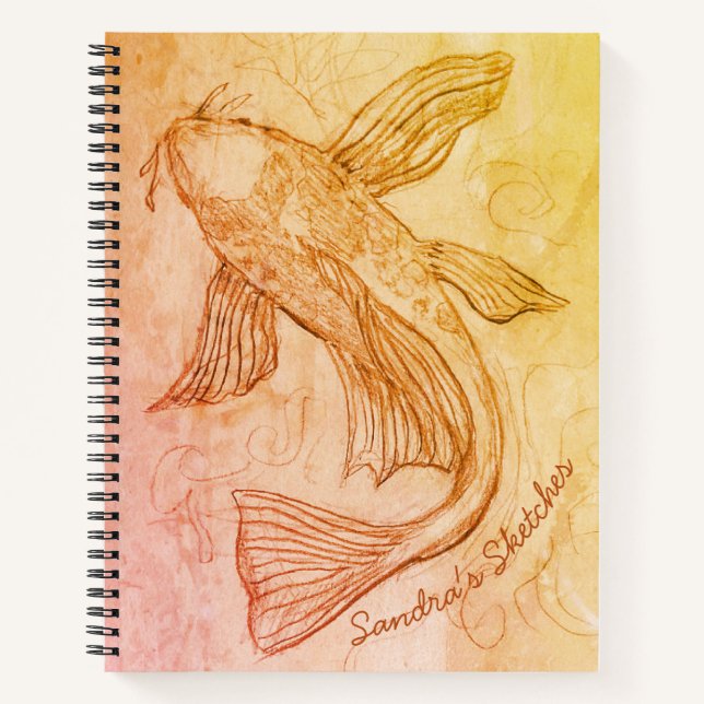 Koi Fish Spiral Sketchbook Option Notebook Notizbuch (Vorderseite)