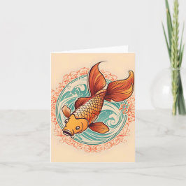 Koi Fish Study a falted Grußkarte Karte