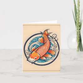 Koi Fish Study D Faltkarte Karte