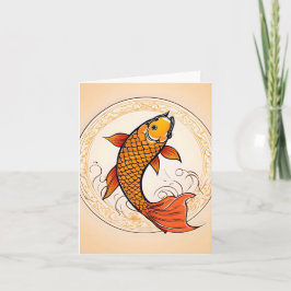 Koi Fish Study F Falten Grußkarte Karte