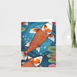 Koi Fish Study H Faltkarte Karte