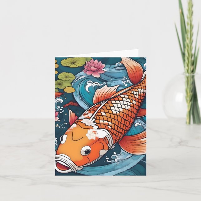 Koi Fish Study I Folt Carte de voeux (Devant)