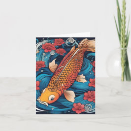Koi Fish Study K Falten Grußkarte Karte