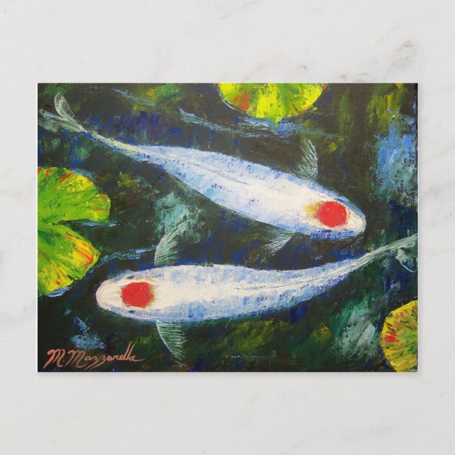 Koi Fish Tancho Kohaku Postkarte (Vorderseite)