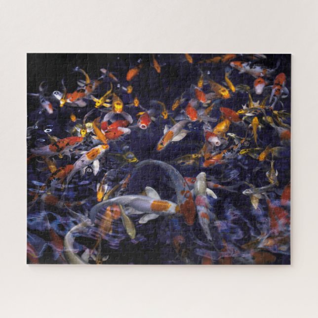 KOI FISH ÜBER FLOWING JIGSAW PUZZLE (Horizontal)