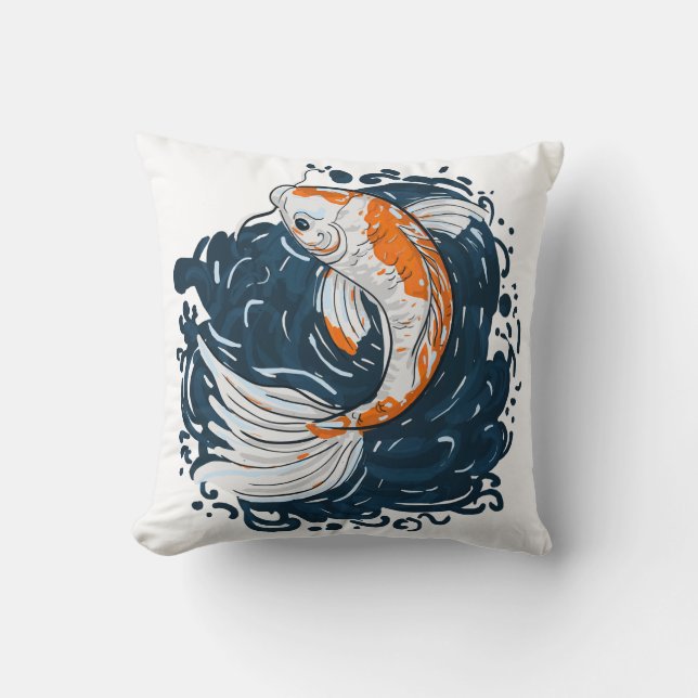 Koi Fish Water Biegemeister Kissen (Vorderseite)