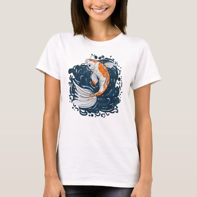 Koi Fish Water Biegemeister T-Shirt (Vorderseite)