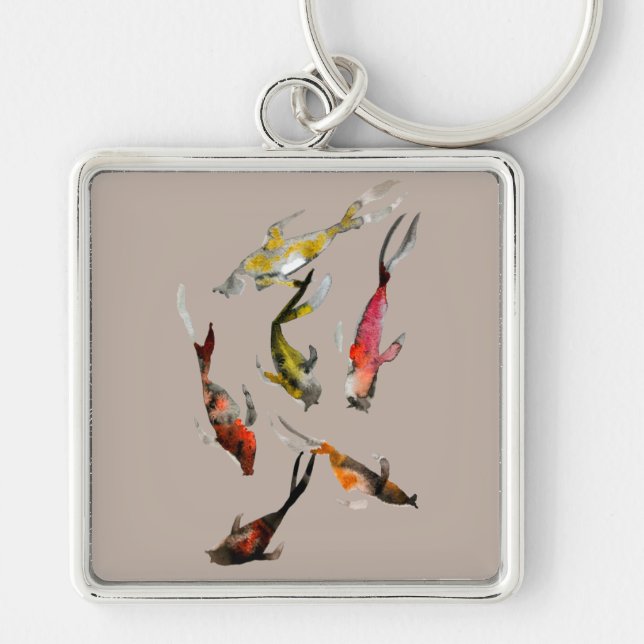 Koi fish watercolor  schlüsselanhänger (Vorne)