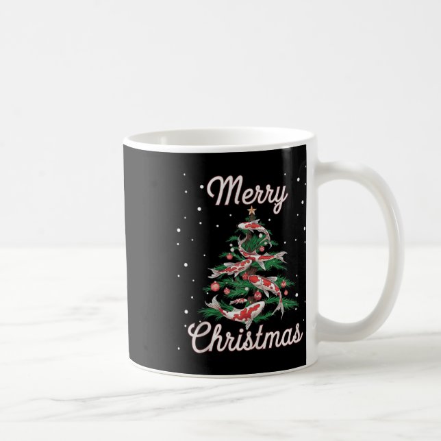 Koi Fish Xmas Tree Koi Carp Weihnachtsbaum Kaffeetasse (Rechts)