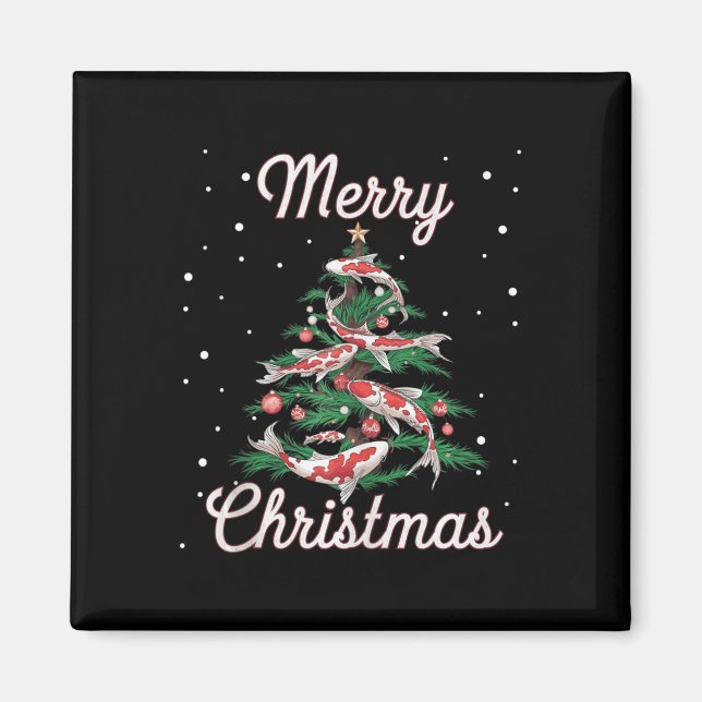 Koi Fish Xmas Tree Koi Carp Weihnachtsbaum Magnet (Vorne)