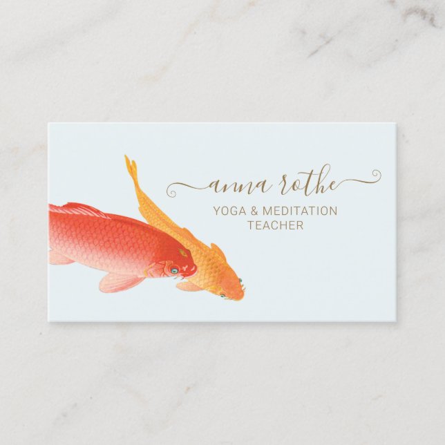 Koi Fish Yoga und Meditation Lehrer Visitenkarte (Vorderseite)